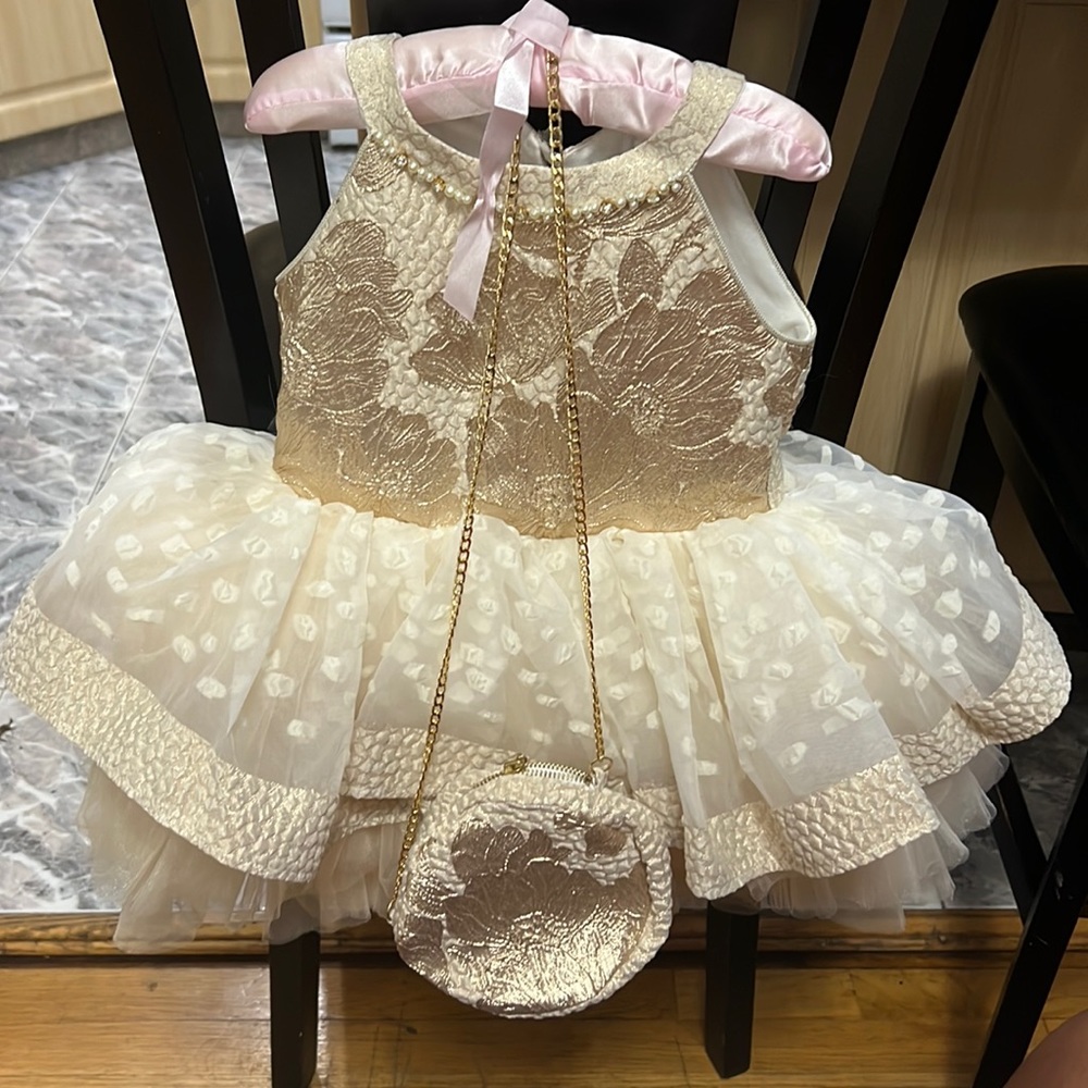 Caramelo gold brocade dress